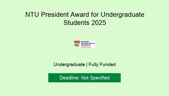 NTU President Award for Undergraduate Students 2025