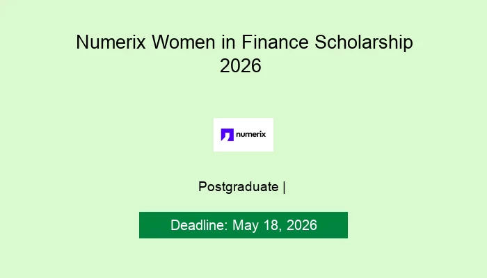 Numerix Women in Finance Scholarship 2026