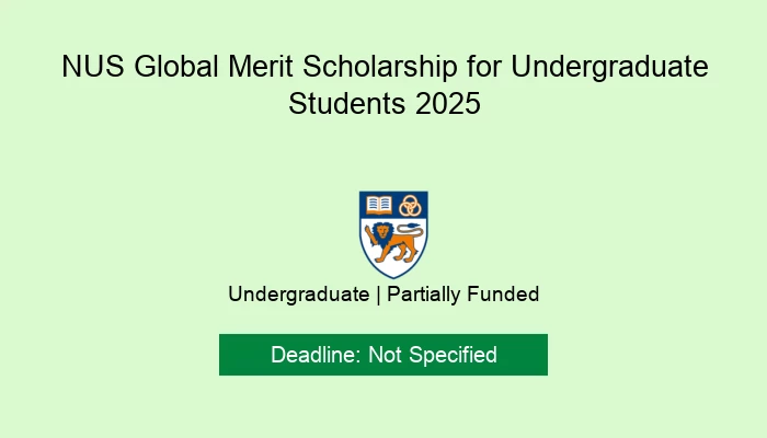 NUS Global Merit Scholarship for Undergraduate Students 2025