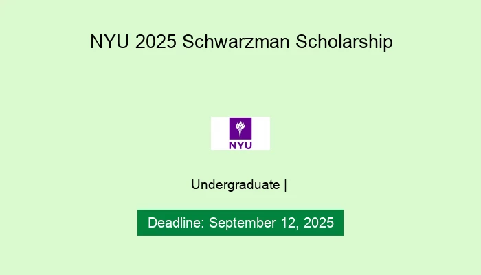 NYU 2025 Schwarzman Scholarship