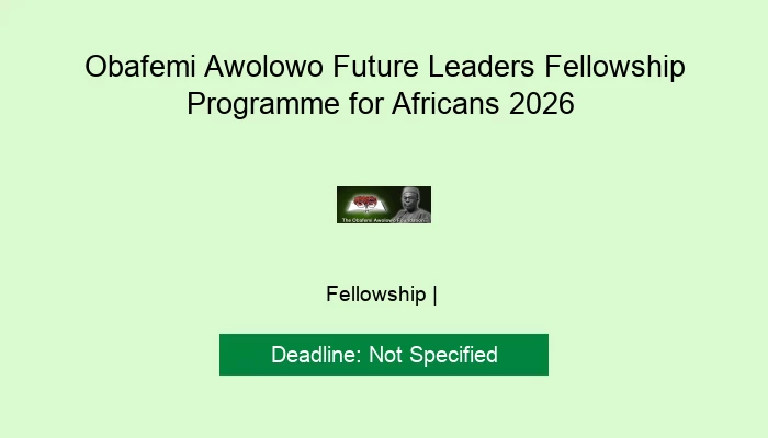 Obafemi Awolowo Future Leaders Fellowship Programme for Africans 2026