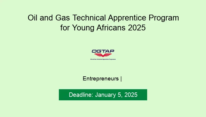 Oil and Gas Technical Apprentice Program for Young Africans 2025