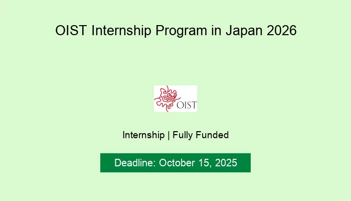 OIST Internship Program in Japan 2026