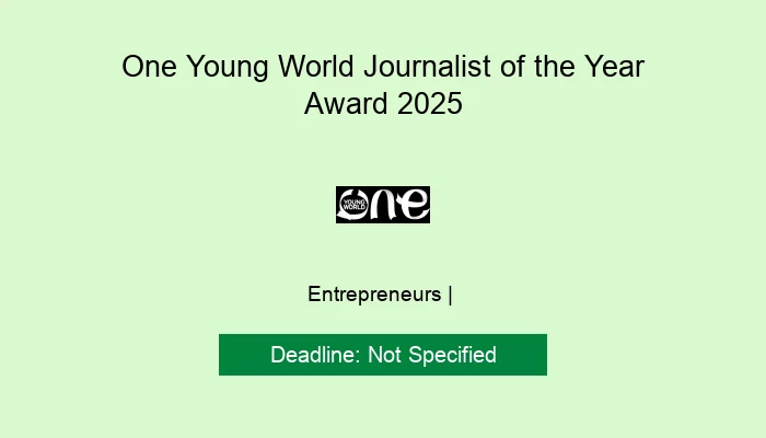 One Young World Journalist of the Year Award 2025