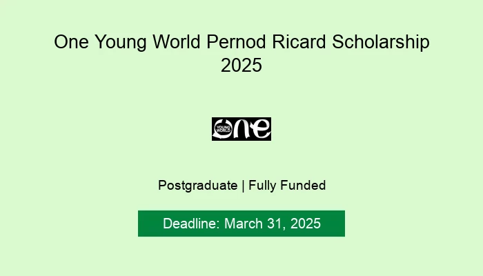 One Young World Pernod Ricard Scholarship 2025