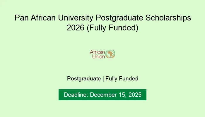 Pan African University Postgraduate Scholarships 2026 (Fully Funded)