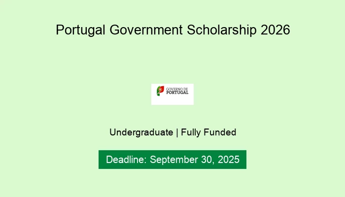 Portugal Government Scholarship 2026