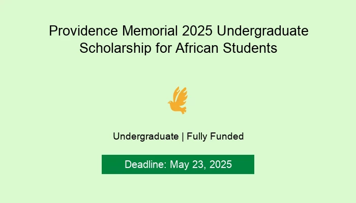 Providence Memorial 2025 Undergraduate Scholarship for African Students