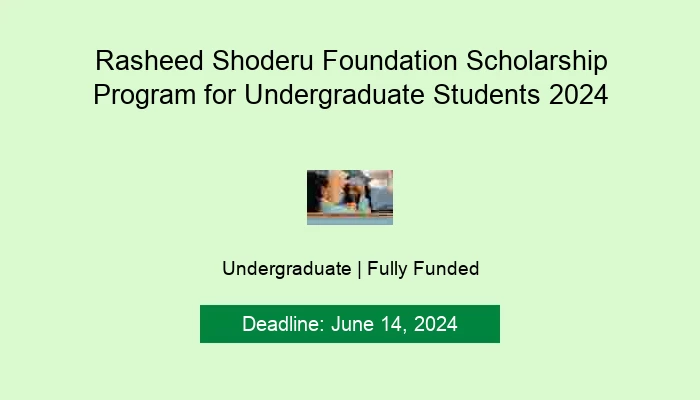 Rasheed Shoderu Foundation Scholarship Program for Undergraduate Students 2024