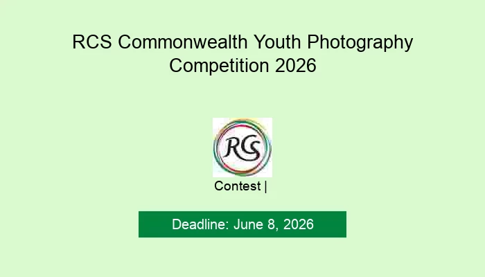 RCS Commonwealth Youth Photography Competition 2026