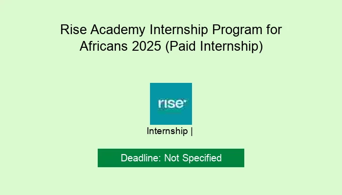 Rise Academy Internship Program for Africans 2025 (Paid Internship)