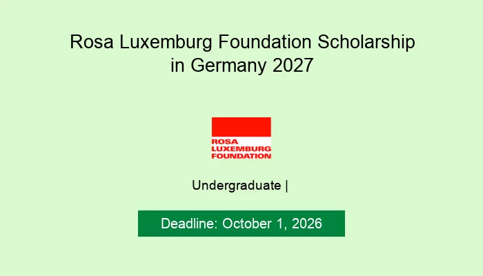 Rosa Luxemburg Foundation Scholarship in Germany 2027