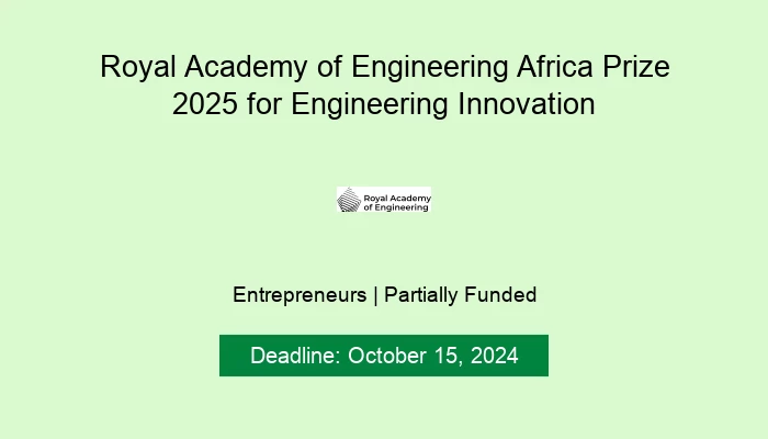 Royal Academy of Engineering Africa Prize 2025 for Engineering Innovation