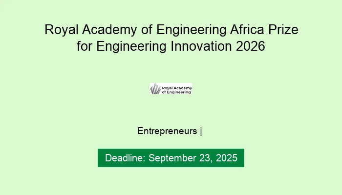 Royal Academy of Engineering Africa Prize for Engineering Innovation 2026