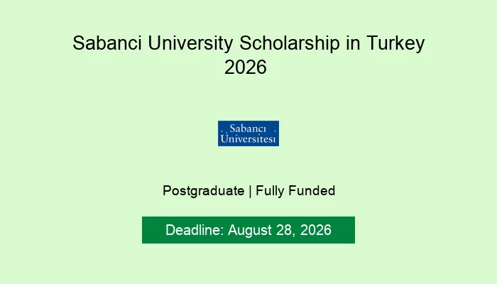 Sabanci University Scholarship in Turkey 2026