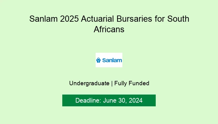 Sanlam 2025 Actuarial Bursaries for South Africans