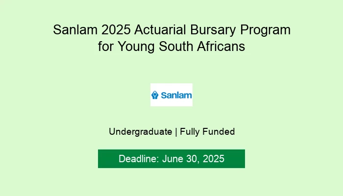 Sanlam 2025 Actuarial Bursary Program for Young South Africans