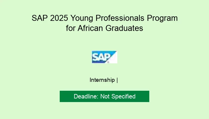 SAP 2025 Young Professionals Program for African Graduates