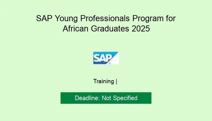 SAP Young Professionals Program for African Graduates 2025