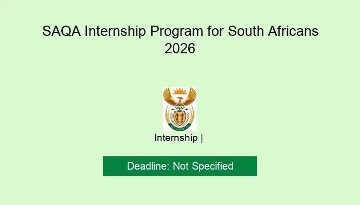 SAQA Internship Program for South Africans 2026