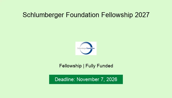 Schlumberger Foundation Fellowship 2027
