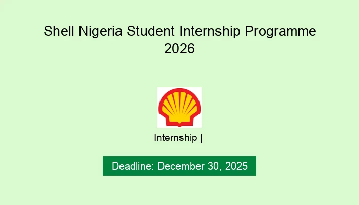 Shell Nigeria Student Internship Programme 2026