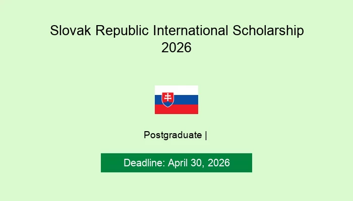 Slovak Republic International Scholarship 2026