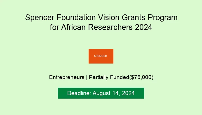 Spencer Foundation Vision Grants Program for African Researchers 2024