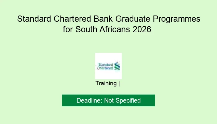 Standard Chartered Bank Graduate Programmes for South Africans 2026