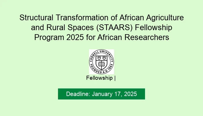 Call for Applications: STAARS Fellowship Program for African Researchers 2025