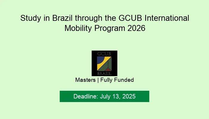 Study in Brazil through the GCUB International Mobility Program 2026