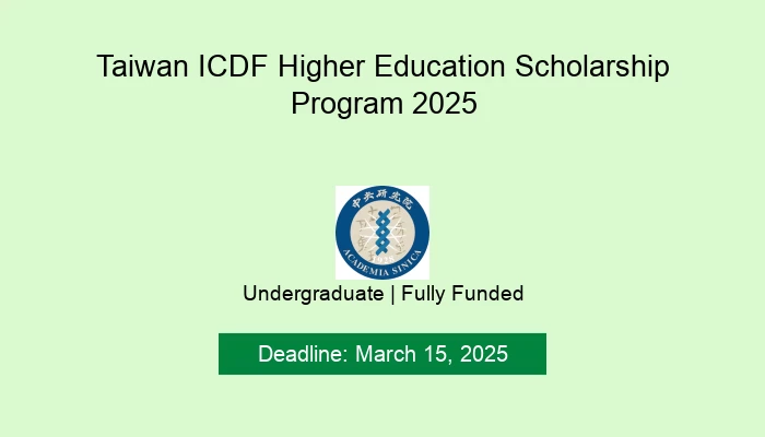 Taiwan ICDF Higher Education Scholarship Program 2025
