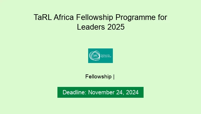 TaRL Africa Fellowship Programme for Leaders 2025