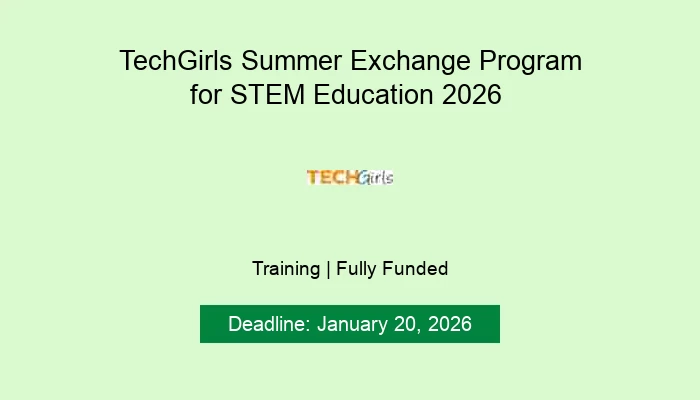TechGirls Summer Exchange Program for STEM Education 2026