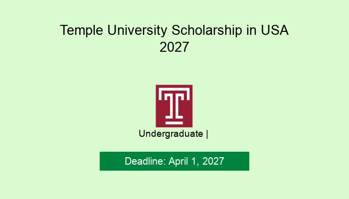 Temple University Scholarship in USA 2027