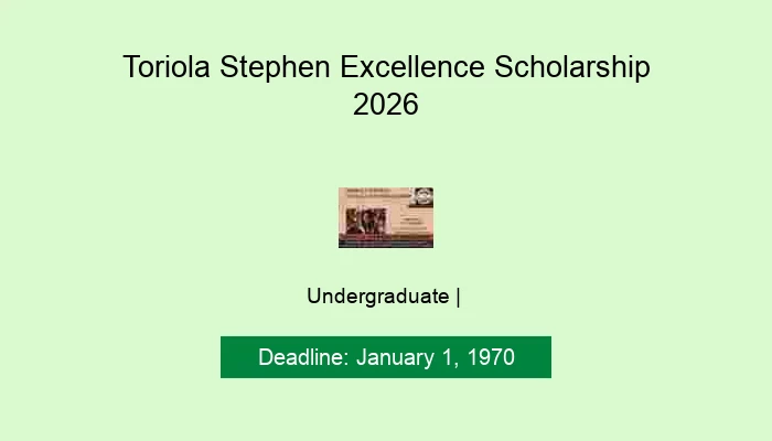 Toriola Stephen Excellence Scholarship 2026