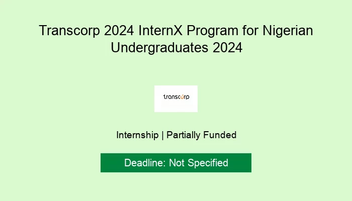 Transcorp 2024 InternX Program for Nigerian Undergraduates 2024
