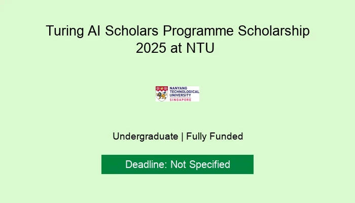 Turing AI Scholars Programme Scholarship 2025 at NTU