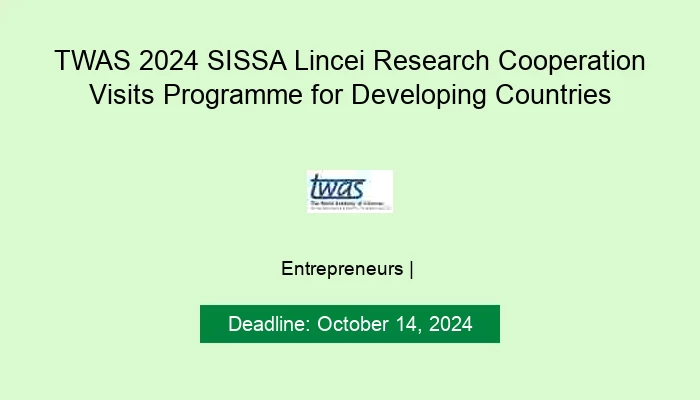 TWAS 2024 SISSA Lincei Research Cooperation Visits Programme for Developing Countries