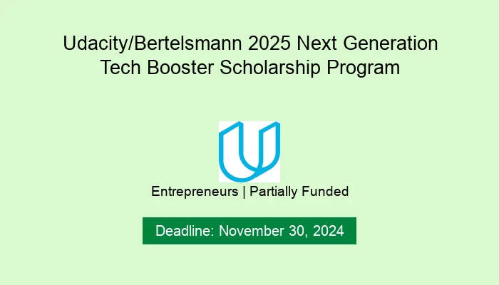 Udacity/Bertelsmann 2025 Next Generation Tech Booster Scholarship Program