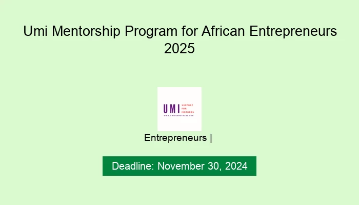 Umi Mentorship Program for African Entrepreneurs 2025