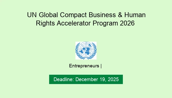 UN Global Compact Business & Human Rights Accelerator Program 2026
