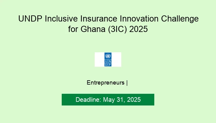 UNDP Inclusive Insurance Innovation Challenge for Ghana (3IC) 2025