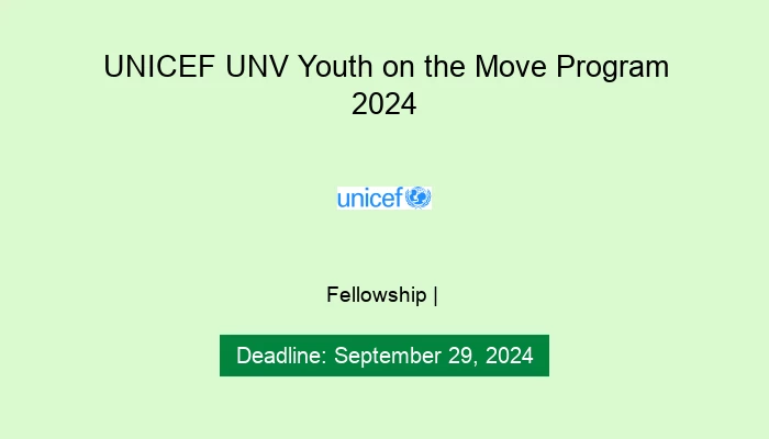 UNICEF UNV Youth on the Move Program 2024