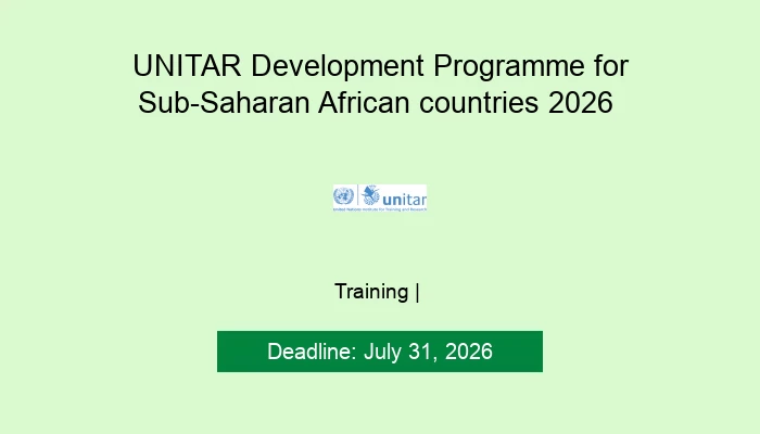 UNITAR Development Programme for Sub-Saharan African countries 2026