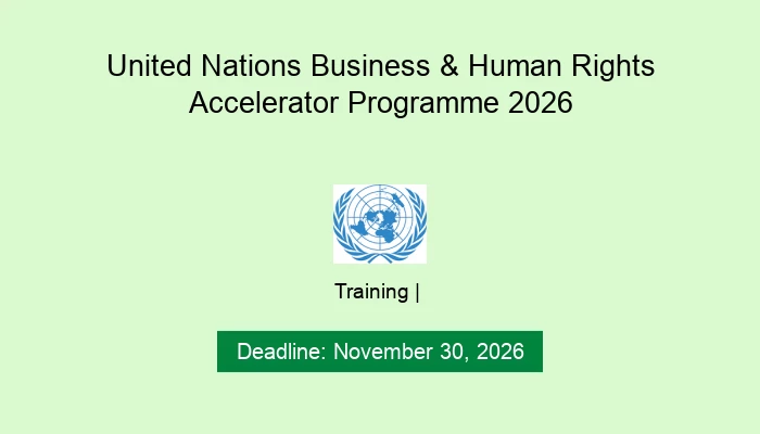 United Nations Business & Human Rights Accelerator Programme 2026