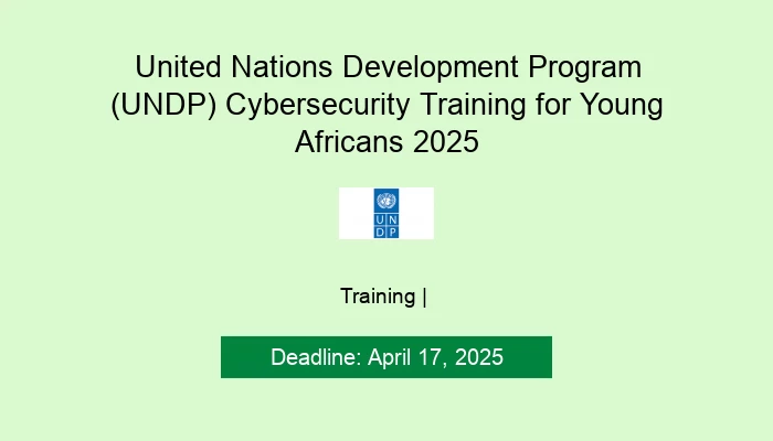United Nations Development Program (UNDP) Cybersecurity Training for Young Africans 2025