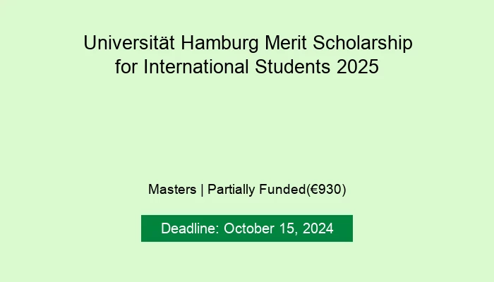 Universität Hamburg Merit Scholarship for International Students 2025