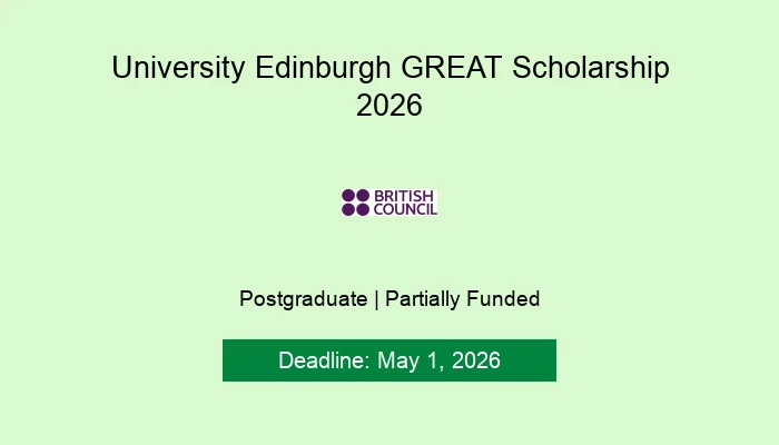 University Edinburgh GREAT Scholarship 2026