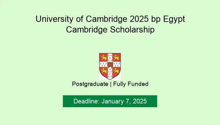 University of Cambridge 2025 bp Egypt Cambridge Scholarship